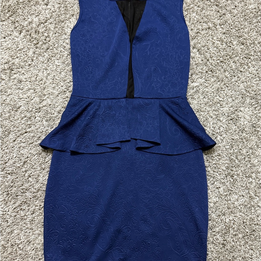 Elegant Blue Peplum Dress